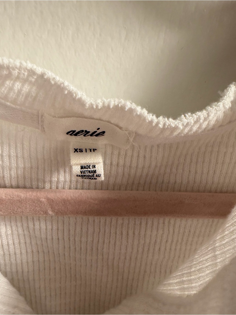aerie White Waffle Knit Henley Tank Top - Picture 3 of 7